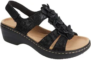 oiangi Flower Strap Sandals for Women,Summer Solid Color Hollow Out Fish Mouth Wedge Sandals Comfy Casual Platform Shoes
