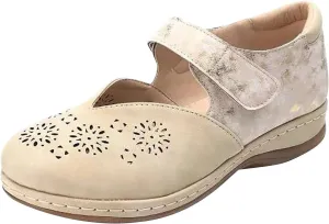 oiangi Hollow Breathable Sandals for Women Wedge Heel Summer Comfy Closed Toe Cutout Hook and Loop Leather Sandals Lightweight Casual Non-Slip Beach Shoes
