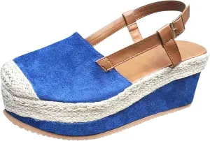 oiangi Women's Platform & Wedge Sandals Casual Summer Straps Buckle Slingback Baotou Closed Toes Heeled Sandals Comfy Boho Beach Shoes Sandalias Cuña