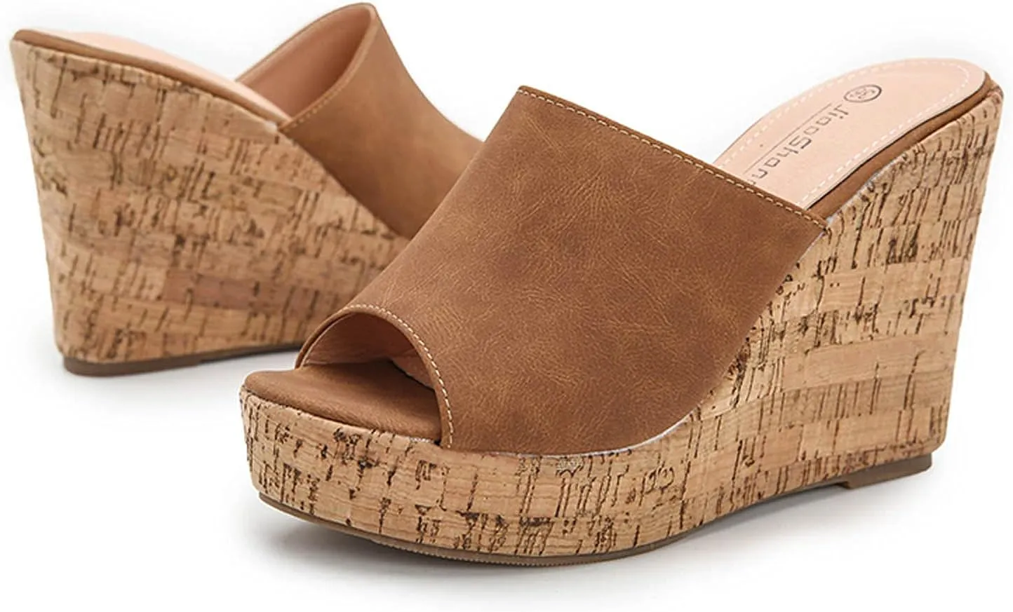 oiangi Womens Wedge High Heels Sandals Summer Fashion Fish Mouth Open Toe Solid Color Strap Platform Slippers Comfortable Trendy Casual Outdoor Beach Shoes