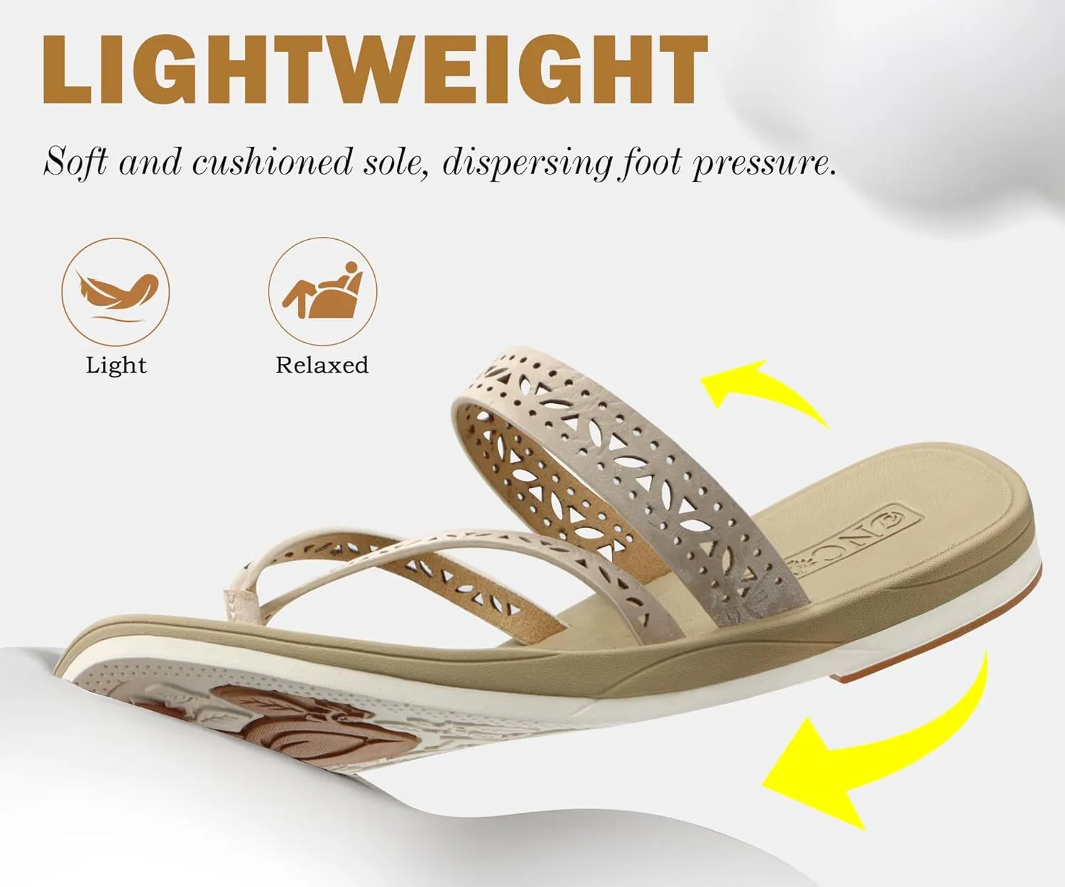 ONCAI Flip Flops for Womens,Flat Dressy Thong Sandals Square Toe with Fashion Summer Beach Comfortable Slip On Rubber Soles Size US 6-11