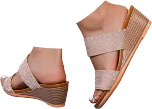 Orthopedic Platform Wedge Sandals for Women Summer Dressy 2025 Summer Open Toe Two Strap Backless Slip On Platform Dressy Slippers Comfortable Beach Vacation Travel Walking Party Dress Sandals
