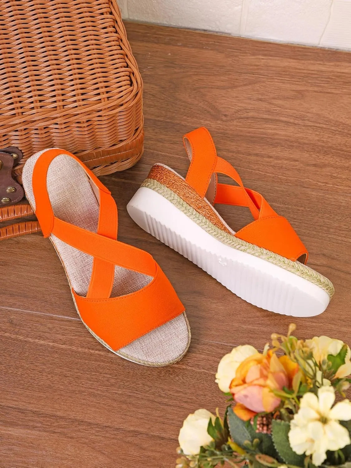 Orthopedic Wedge Sandals For Women Dressy Summer Comfortable Walking, Womens Espadrilles Wedges Sandals Heels Open Toe Platform Buckle Ankle Strap Casual Beach Shoes 2025 Vacation
