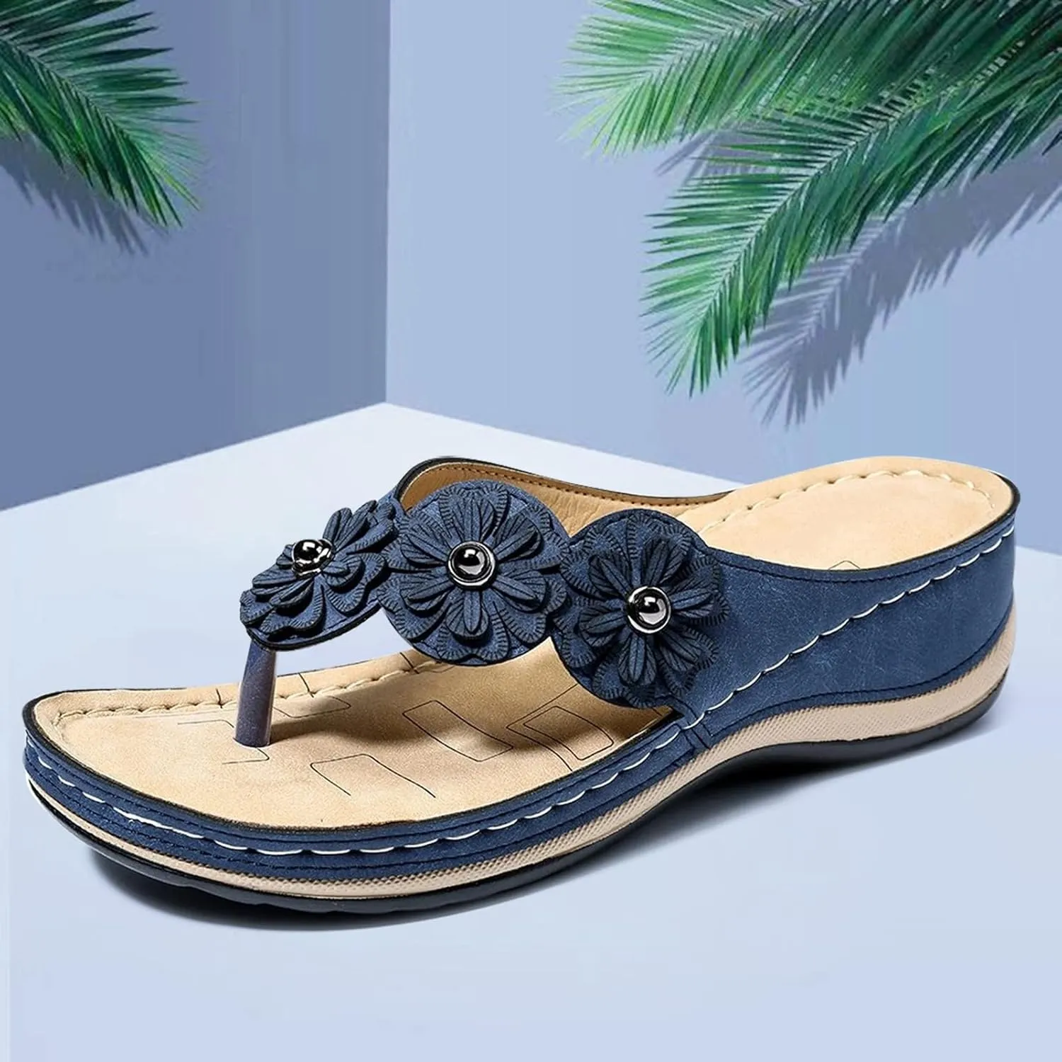 Orthopedic Wide Sandals for Women 2025 Dressy Summer Comfortable Clark Sandals Casual Slip on Flats Flip Flops for Ladies