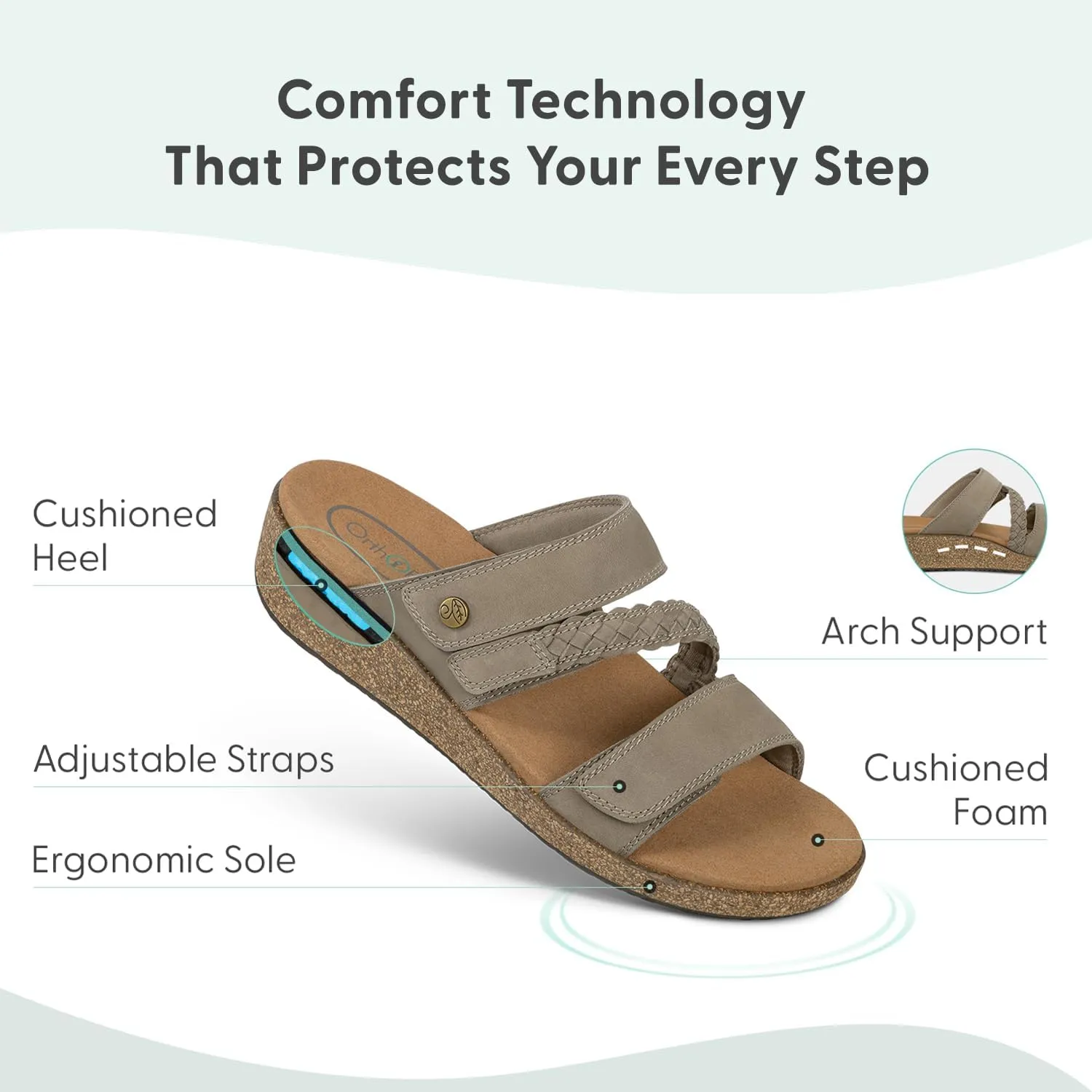 Orthopedic Women's Orthopedic Leather Carrie Sandals