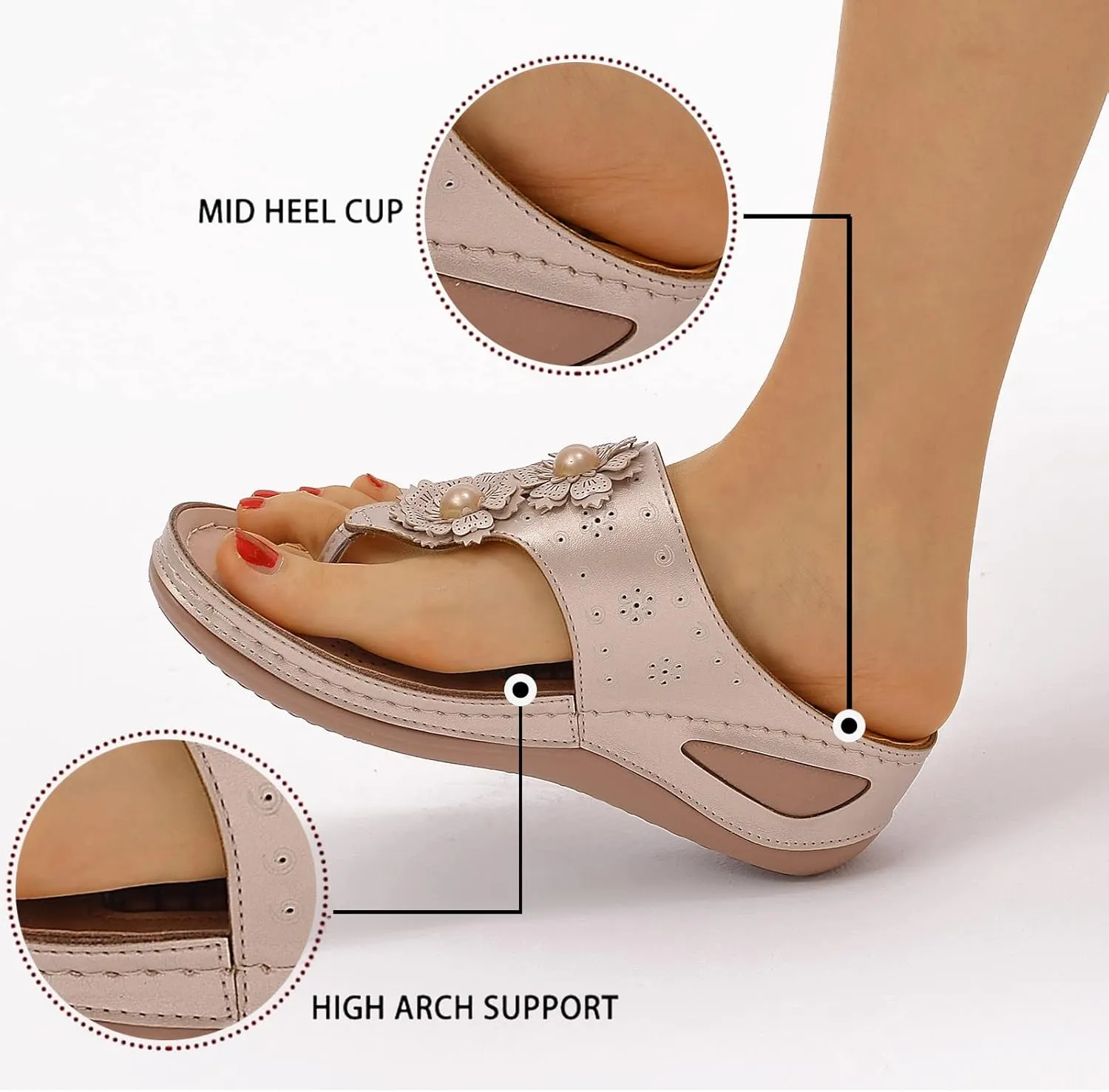 Orthotic Sandals for Women Adjustable Strap Arch Support Recovery Footwear Comfortable Walking Slides Plantar Fasciitis Relief Summer Outdoor