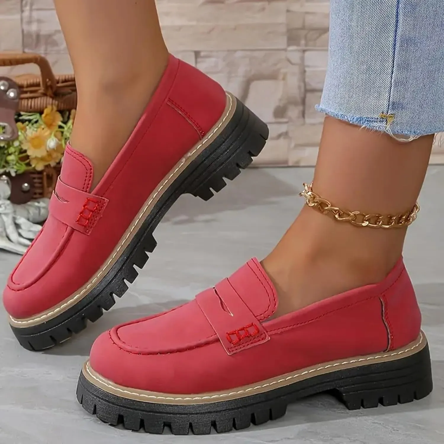 Orthoture-Orthopedic Platform Loafers Comfort Orthopedic Shoes, Womens Round Toe Walking Shoe, Slip on Shoes