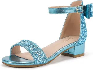 PANDANINJIA Girls Dress Shoes Toddler Kids Heels Sandals Ankle Strap Wedding Party Phoebe Flower Girl Shoes