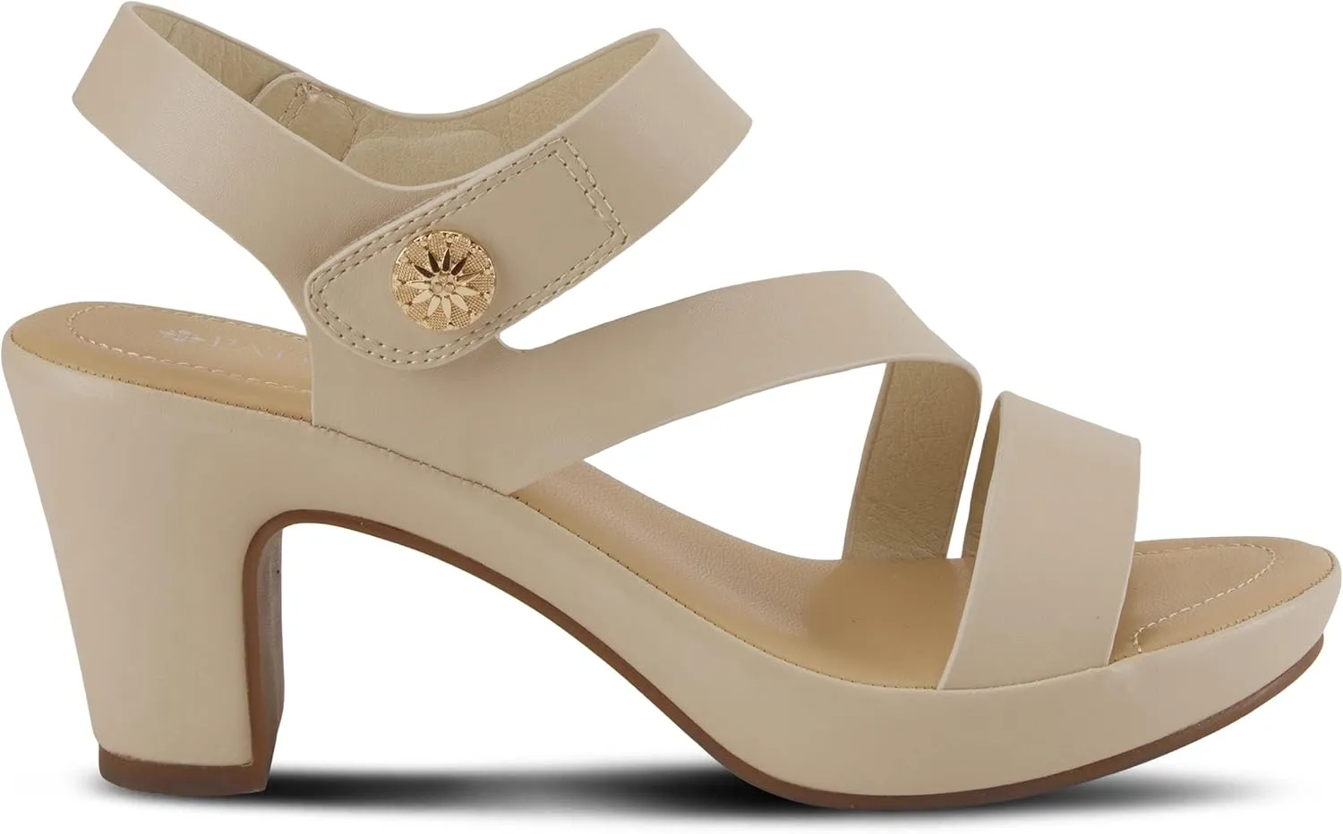 PATRIZIA Spring Step Asymadade Sandals for Women - Low Heel Slip-On Summer Sandals - Ladies Casual Platform Sandal with Hook and Loop