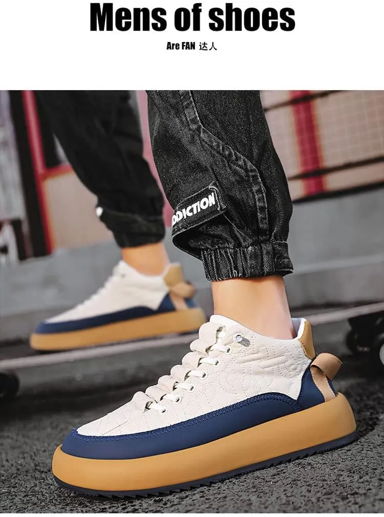 pearlzone Mens Fashion Casual Shoes Comfortable & Light-Weight Sneakers Breathable Comfort Walking Shoes for Male