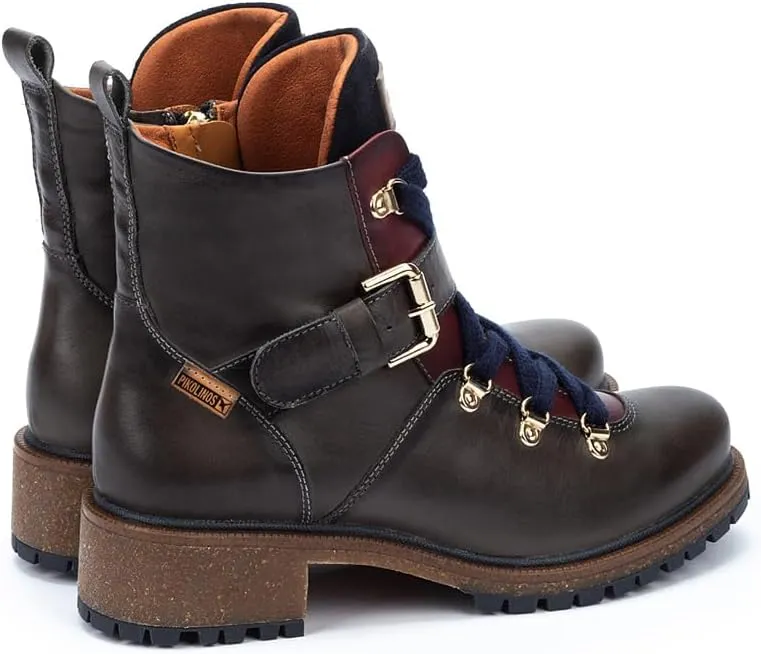 PIKOLINOS Flat Ankle Boots Leather Aspe for Woman