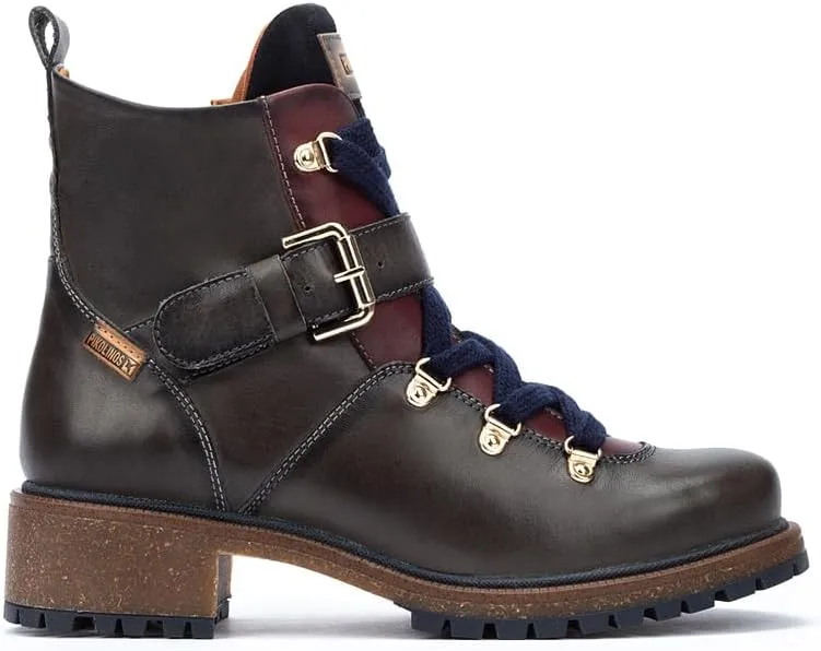 PIKOLINOS Flat Ankle Boots Leather Aspe for Woman