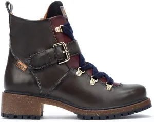 PIKOLINOS Flat Ankle Boots Leather Aspe for Woman