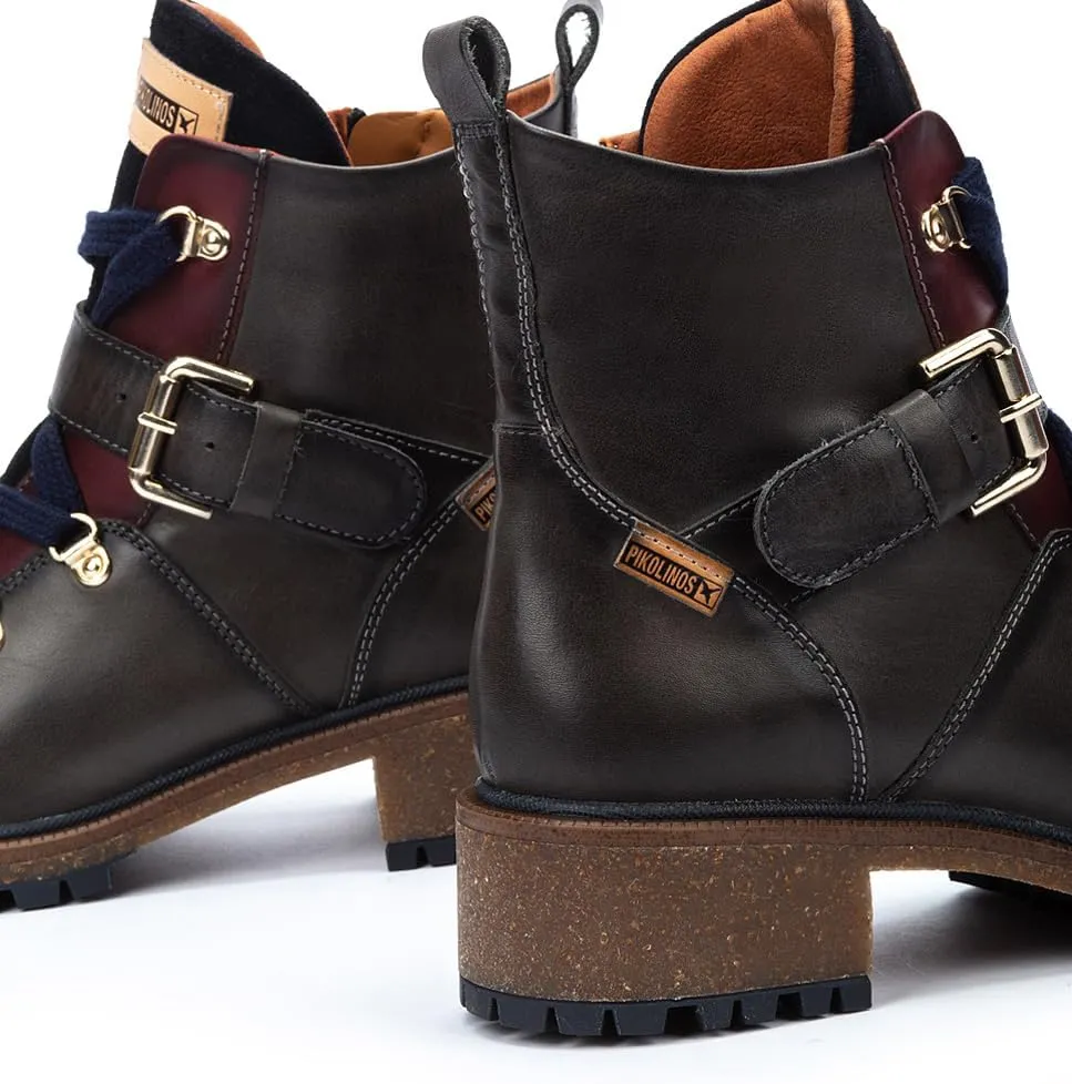 PIKOLINOS Flat Ankle Boots Leather Aspe for Woman