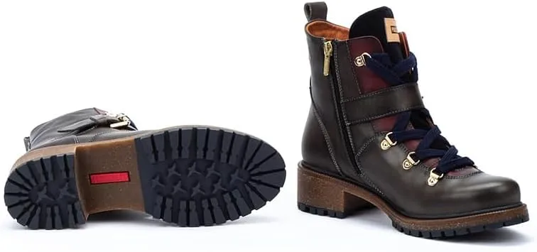 PIKOLINOS Flat Ankle Boots Leather Aspe for Woman