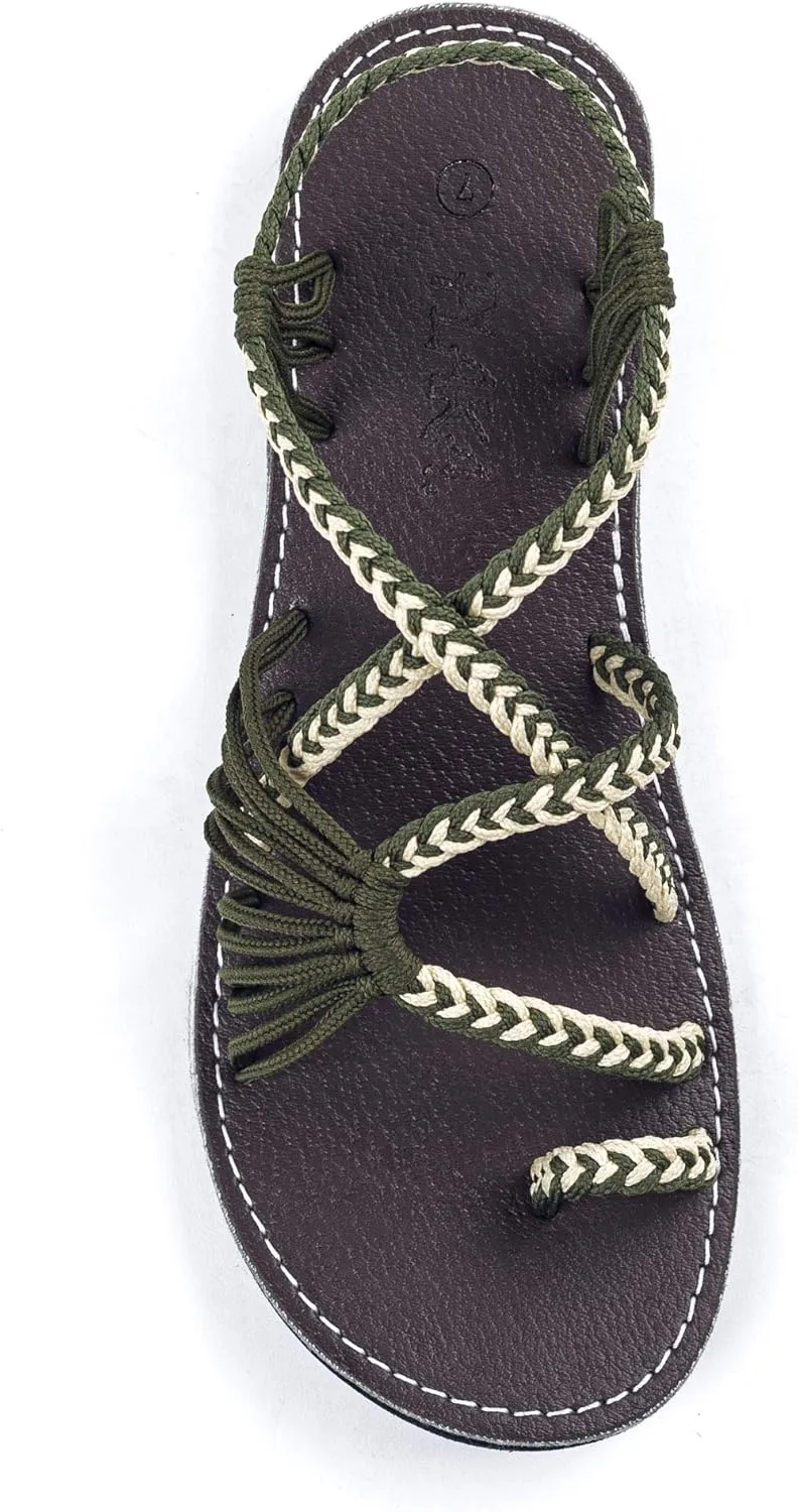 Plaka Flat Sandals for Women Palm Leaf