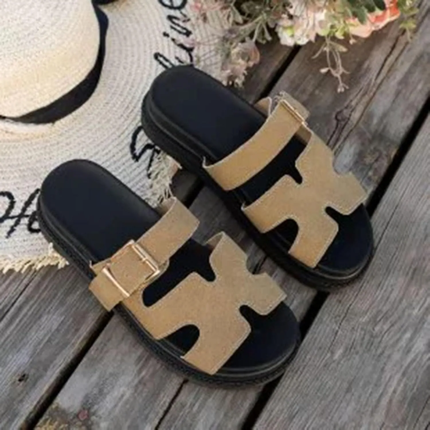 Platform Sandals Women Buckle Strap Open Toe Platform Wedge Sandals Comfort Soft Cushion Trendy Outdoor Women Sandals Dressy