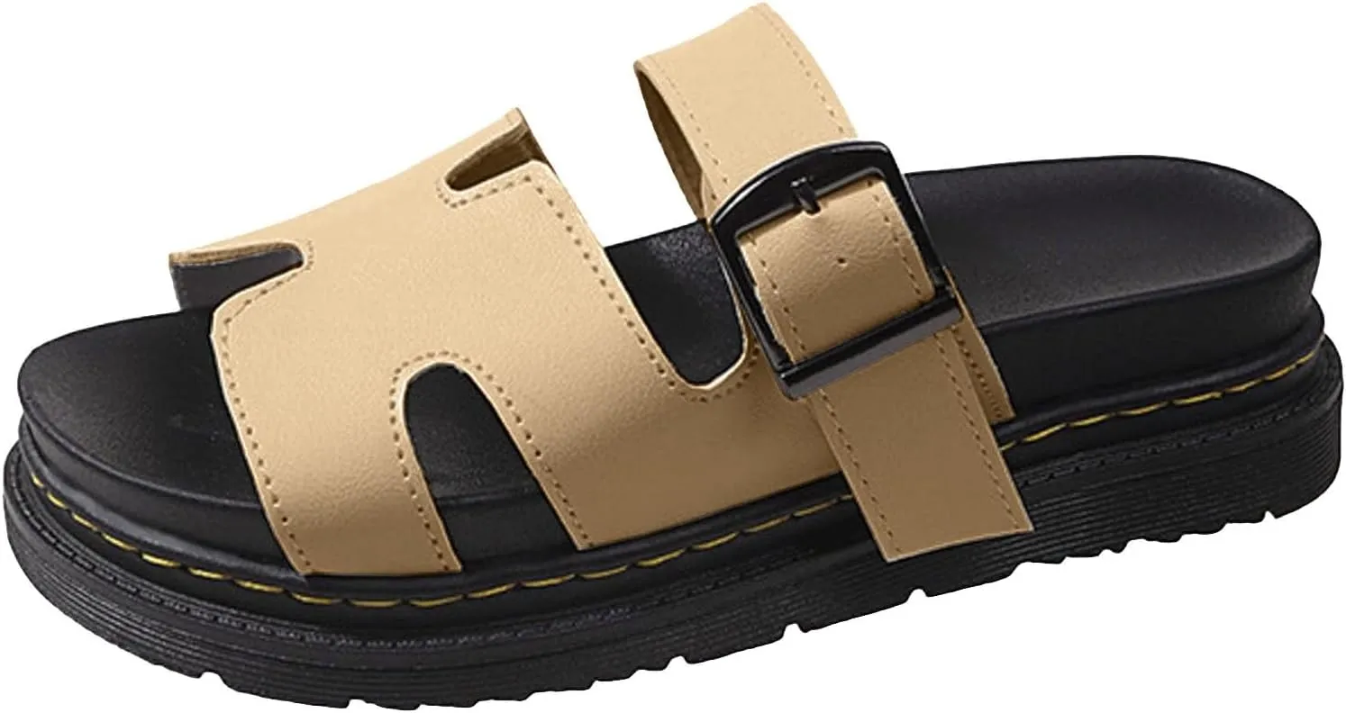 Platform Sandals Women Buckle Strap Open Toe Platform Wedge Sandals Comfort Soft Cushion Trendy Outdoor Women Sandals Dressy