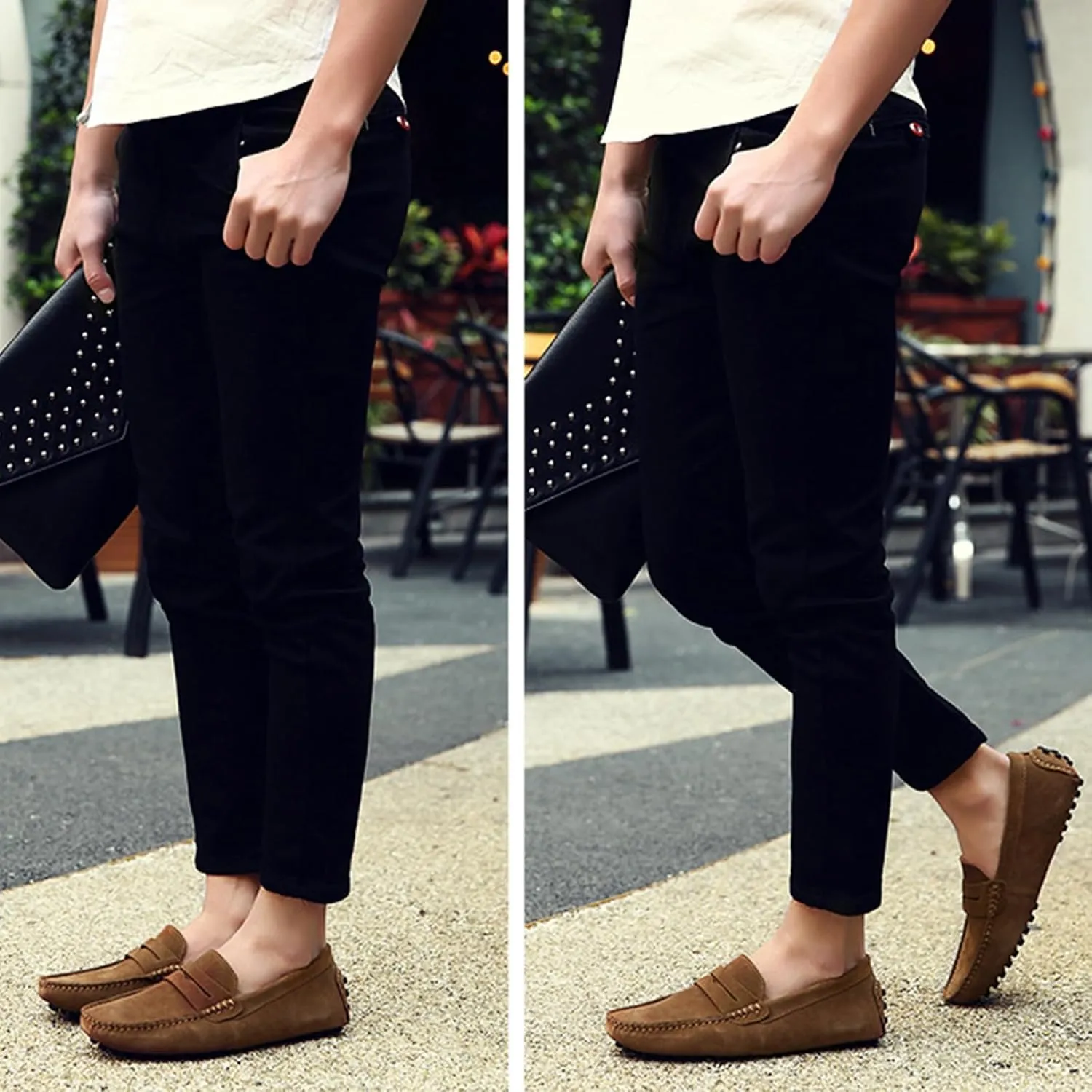 Plus Size Men's Moccasin Penny Loafers, Driving Shoes, Comfortable Non-Slip Slip-On Shoes, Men's Fashion Footwear for All Seasons