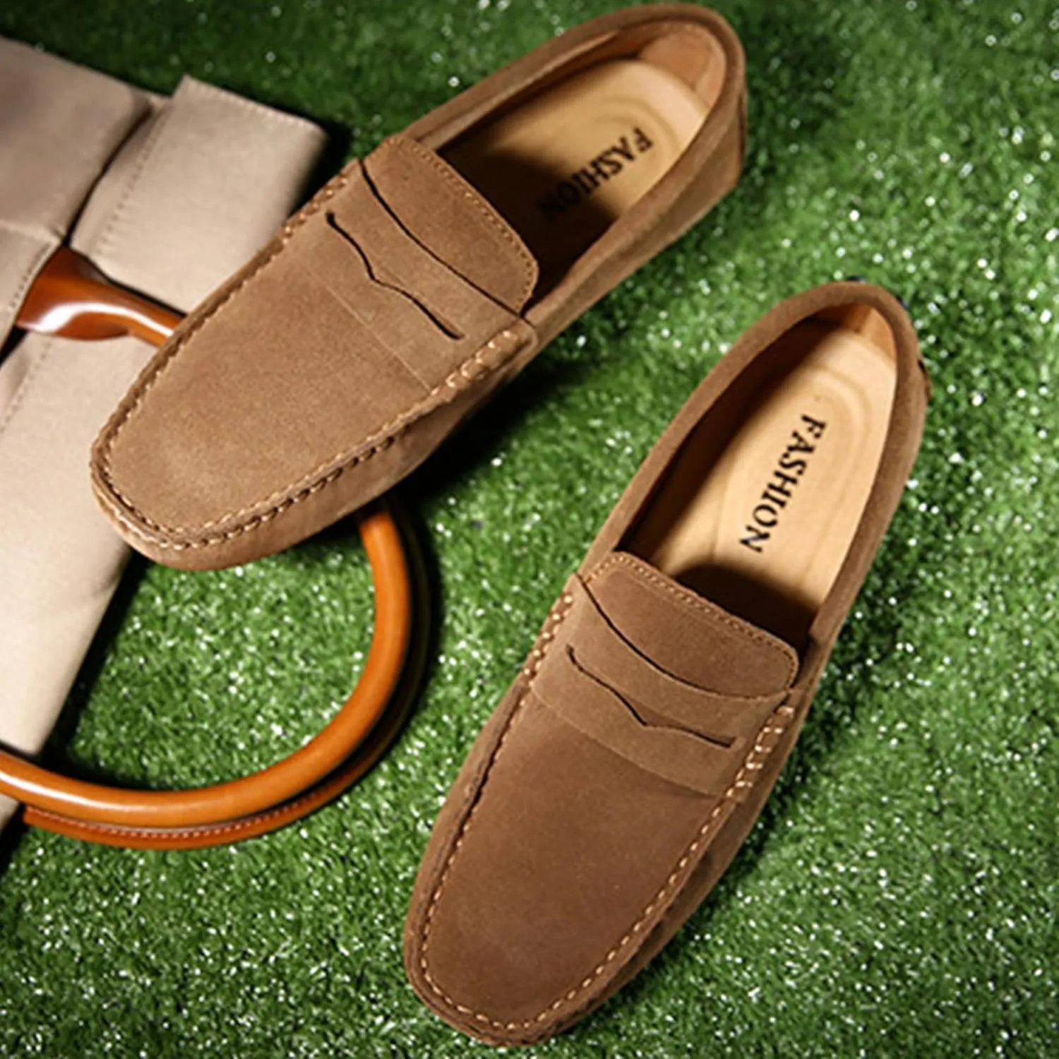 Plus Size Men's Moccasin Penny Loafers, Driving Shoes, Comfortable Non-Slip Slip-On Shoes, Men's Fashion Footwear for All Seasons