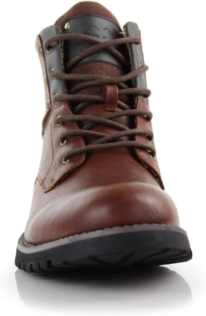 Polar Fox Knoxville MPX806068 Mens Casual Work Laced Classic Motorcycle Combat Zipper Boots