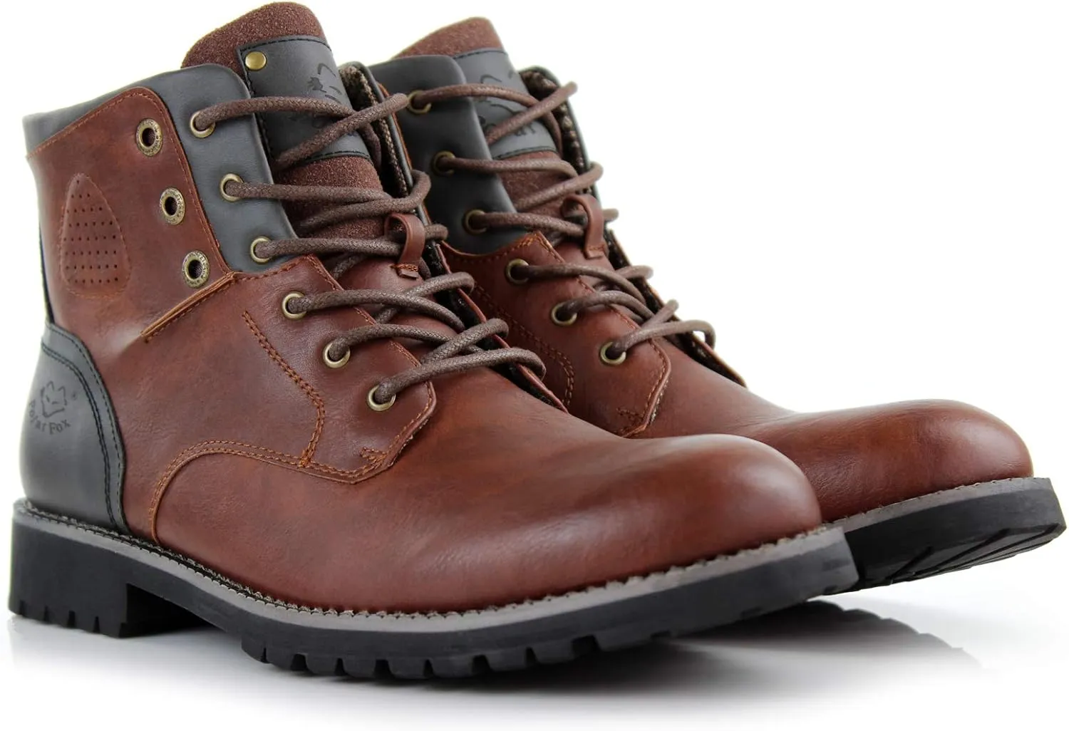 Polar Fox Knoxville MPX806068 Mens Casual Work Laced Classic Motorcycle Combat Zipper Boots