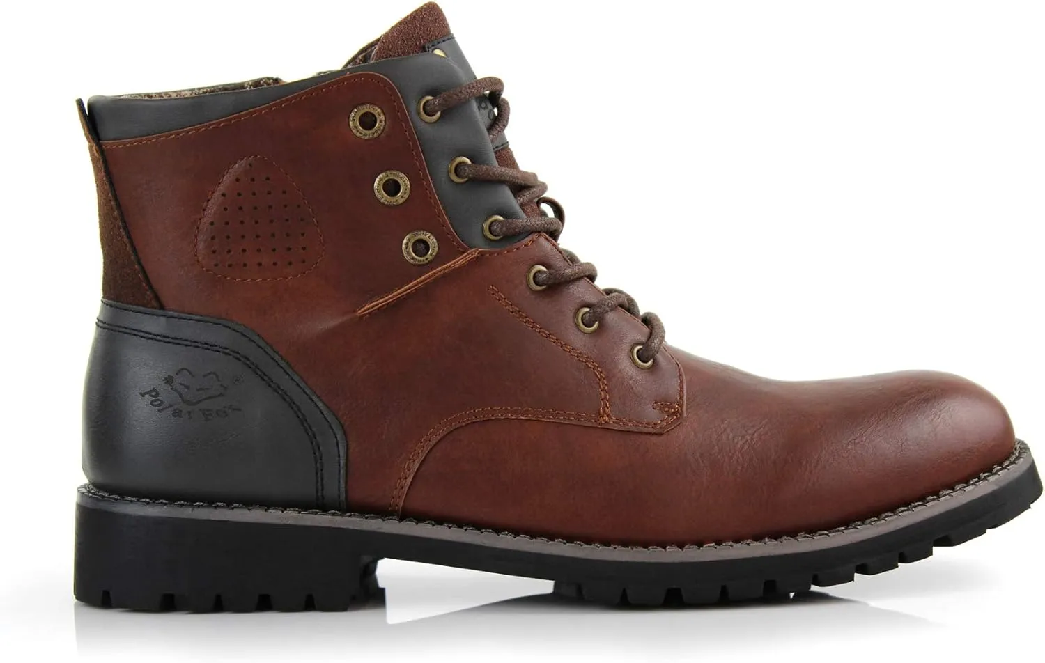 Polar Fox Knoxville MPX806068 Mens Casual Work Laced Classic Motorcycle Combat Zipper Boots