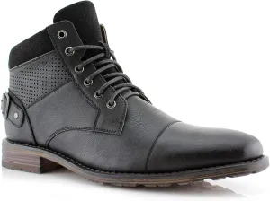 Polar Fox Ronny MPX806037 Mens Casual Work Lace Up Classic Motorcycle Combat Boots