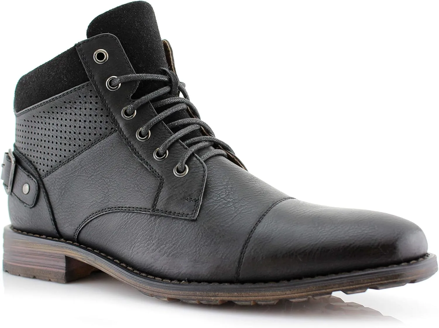 Polar Fox Ronny MPX806037 Mens Casual Work Lace Up Classic Motorcycle Combat Boots