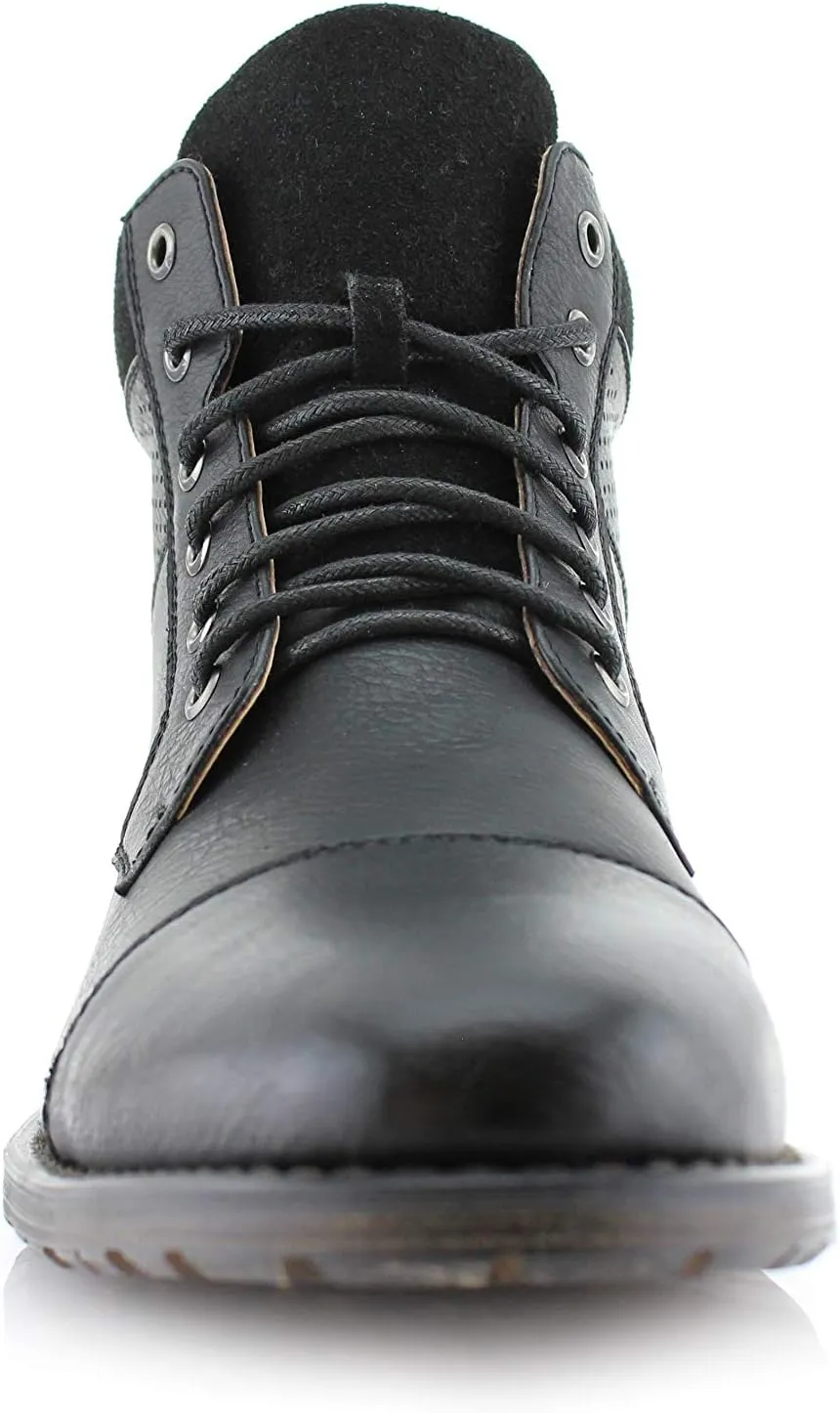 Polar Fox Ronny MPX806037 Mens Casual Work Lace Up Classic Motorcycle Combat Boots
