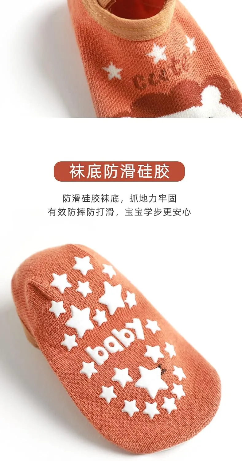 QandSweet Baby Toddler Non-skid Socks Little Girls Cute Cartoon Floor Socks 8-36M