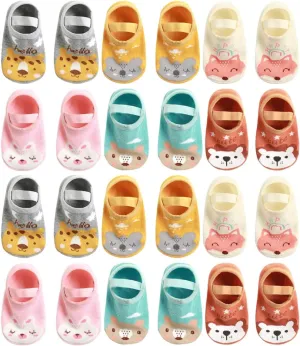 QandSweet Baby Toddler Non-skid Socks Little Girls Cute Cartoon Floor Socks 8-36M