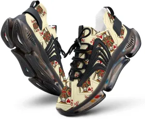 Queen of The Hearts Playing Card Poker Men's Running Shoes Fashion Walking Sneakers Lightweight Casual Sports Shoes for Women