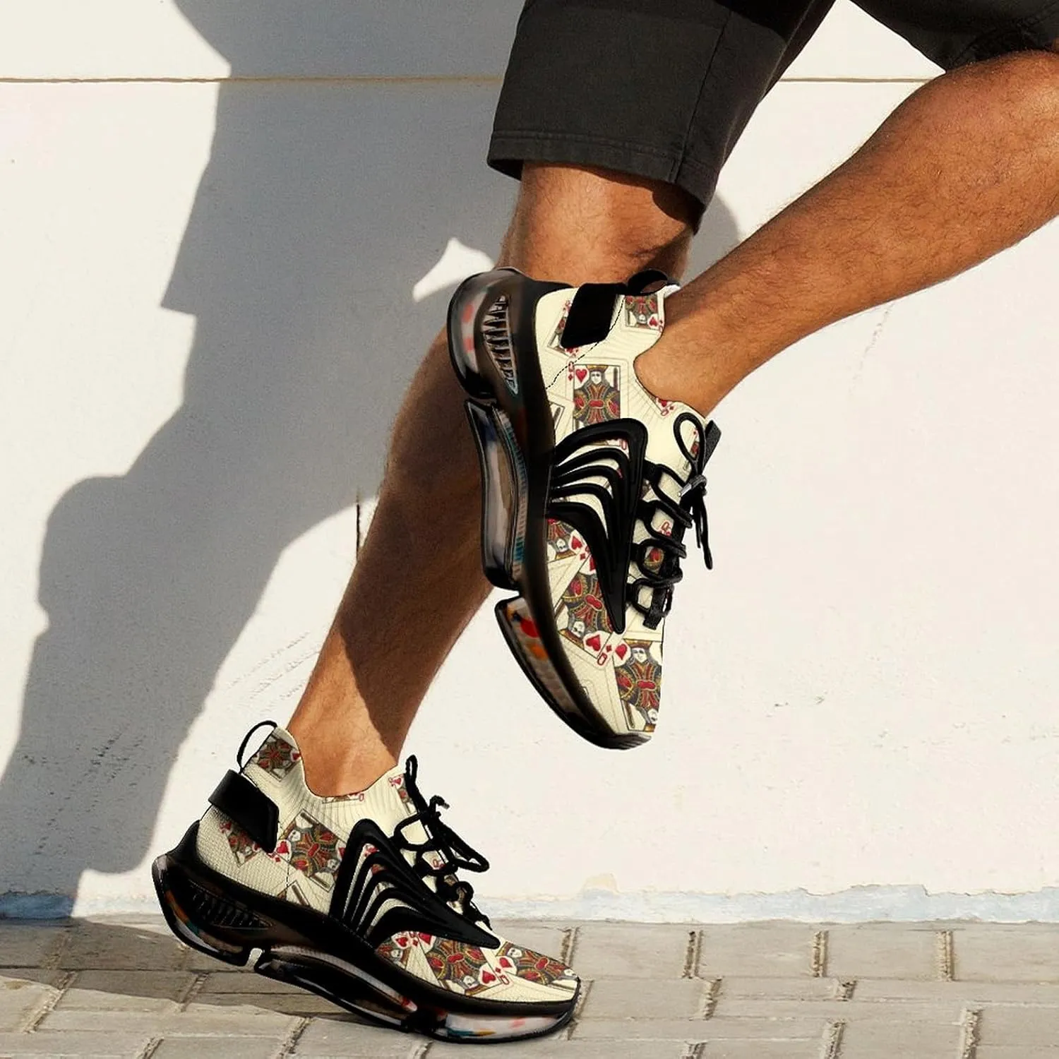 Queen of The Hearts Playing Card Poker Men's Running Shoes Fashion Walking Sneakers Lightweight Casual Sports Shoes for Women