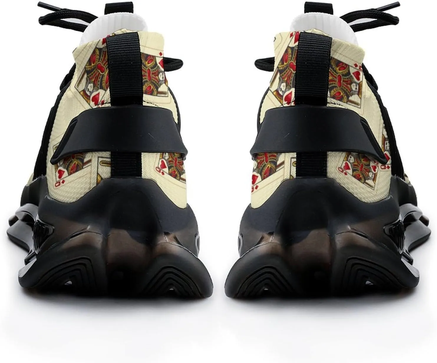 Queen of The Hearts Playing Card Poker Men's Running Shoes Fashion Walking Sneakers Lightweight Casual Sports Shoes for Women