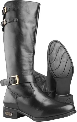 QUEEN USA TEXAS Women's Western Mid-Calf Riding Boots, Fashion Casual Leather Chunky Heel Zipper Booties