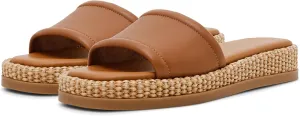Raffia Platform Sandals for Women Raffia Espadrilles Slides Comfortable Open Toe Slip On Summer Beach Slides Sandals