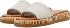 Raffia Platform Sandals for Women Raffia Espadrilles Slides Comfortable Open Toe Slip On Summer Beach Slides Sandals