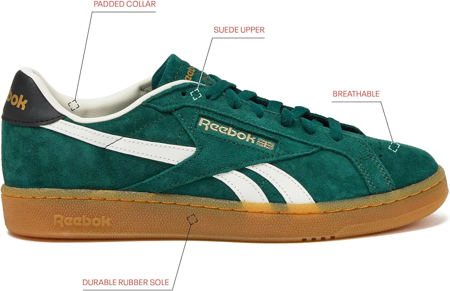 Reebok Unisex-Adult Club C Grounds UK Vintage Sneakers Casual Tennis Mens Shoes
