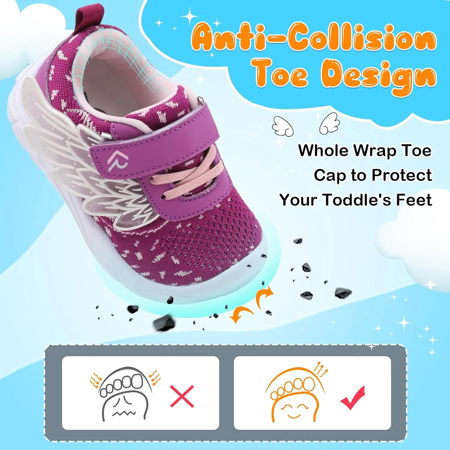 relxfeet Toddler Boys Girls Shoes Wide Toe Box Barefoot Sneakers Fashion Lightweight Breathable Tennis Walking Shoes