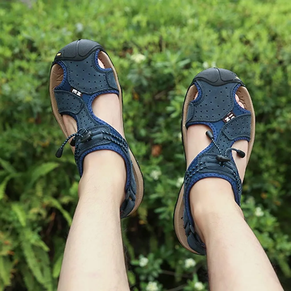Rojeam Mens Casual Walking Sandals Closed Toe Beach Shoes Sports Outdoor Sandals Summer Sandals for Hiking Trekking