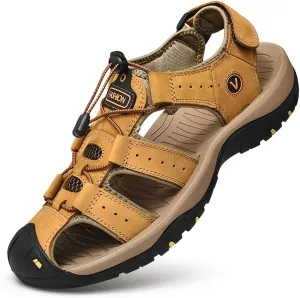Rojeam Mens Casual Walking Sandals Closed Toe Beach Shoes Sports Outdoor Sandals Summer Sandals for Hiking Trekking