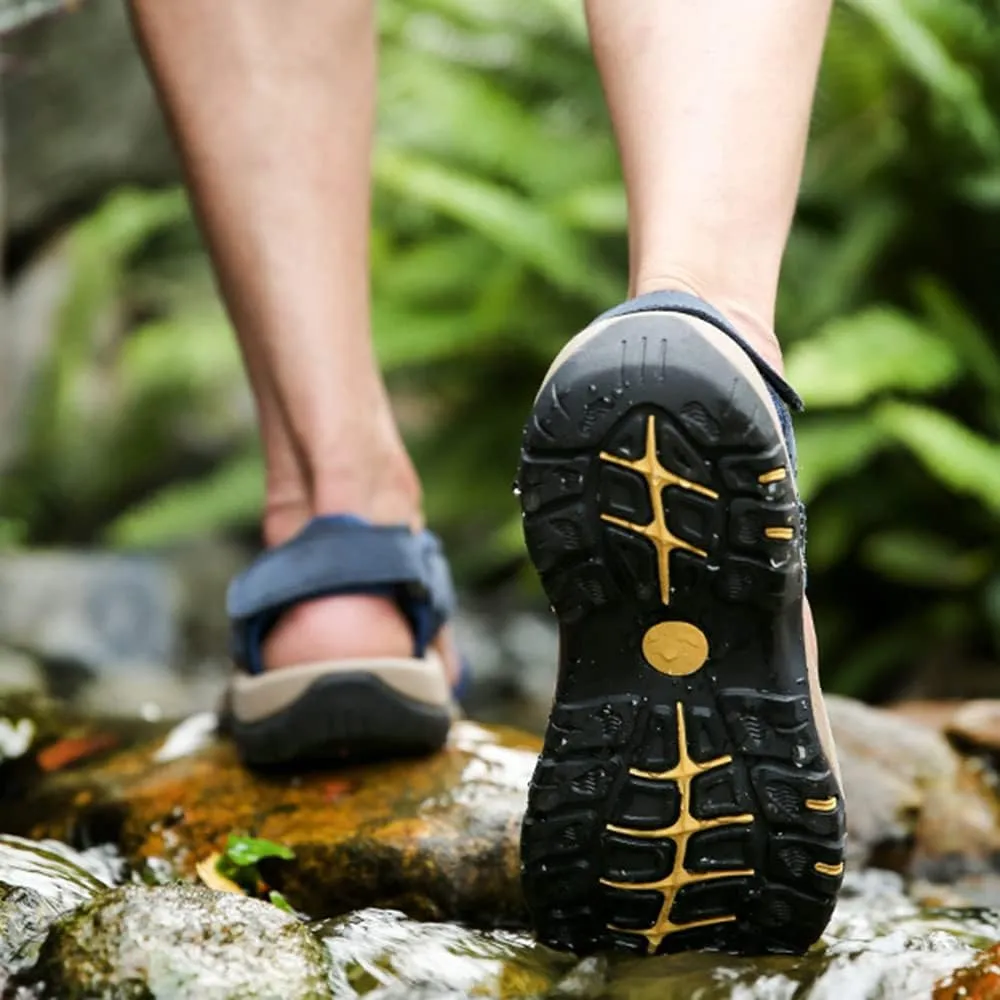 Rojeam Mens Casual Walking Sandals Closed Toe Beach Shoes Sports Outdoor Sandals Summer Sandals for Hiking Trekking