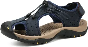 Rojeam Mens Casual Walking Sandals Closed Toe Beach Shoes Sports Outdoor Sandals Summer Sandals for Hiking Trekking