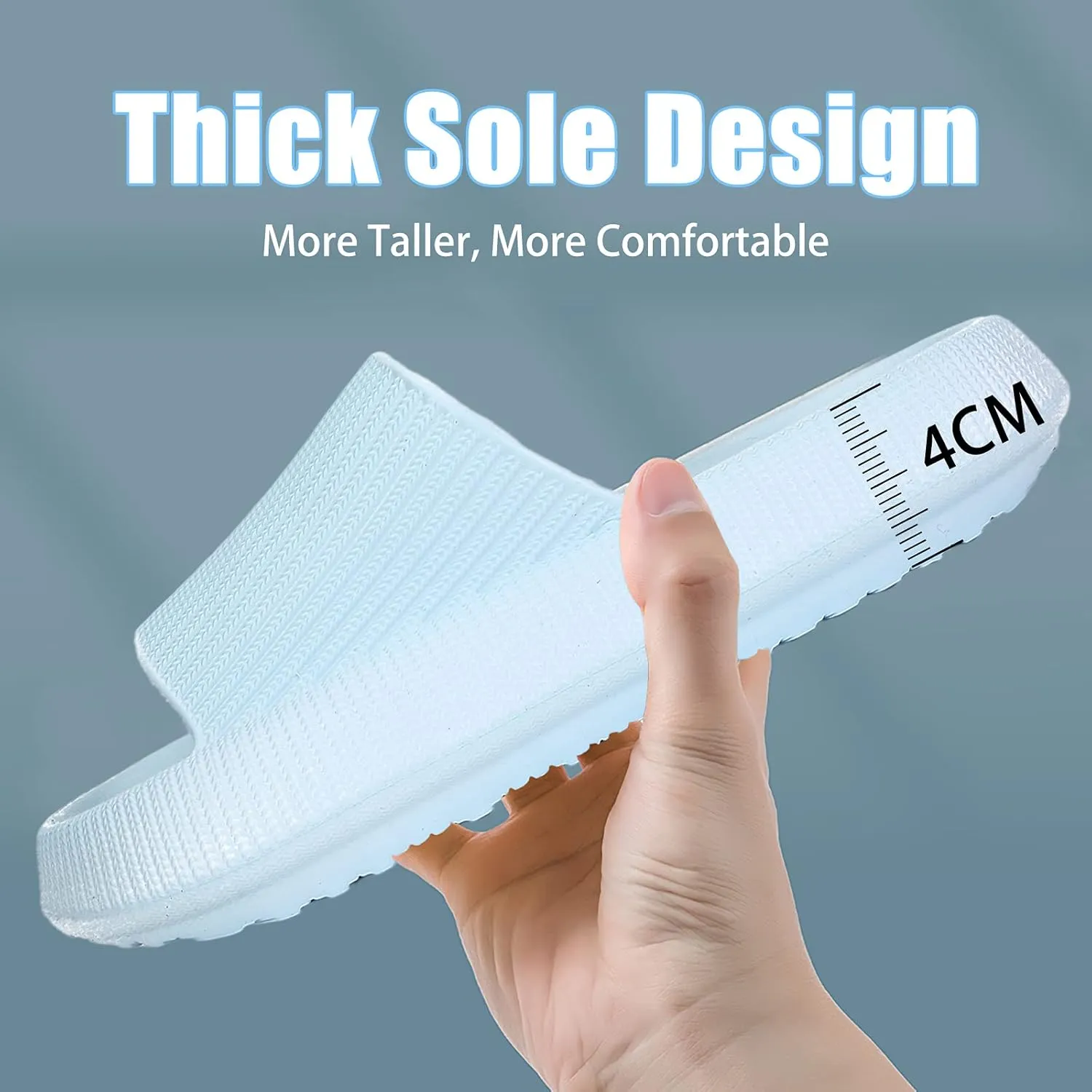 rosyclo Cloud Slippers for Women and Men, Pillow House Slippers Shower Shoes Indoor Slides Bathroom Sandals, Ultimate Comfort, Lightweight, Thick Sole, Non-Slip, Easy to Clean