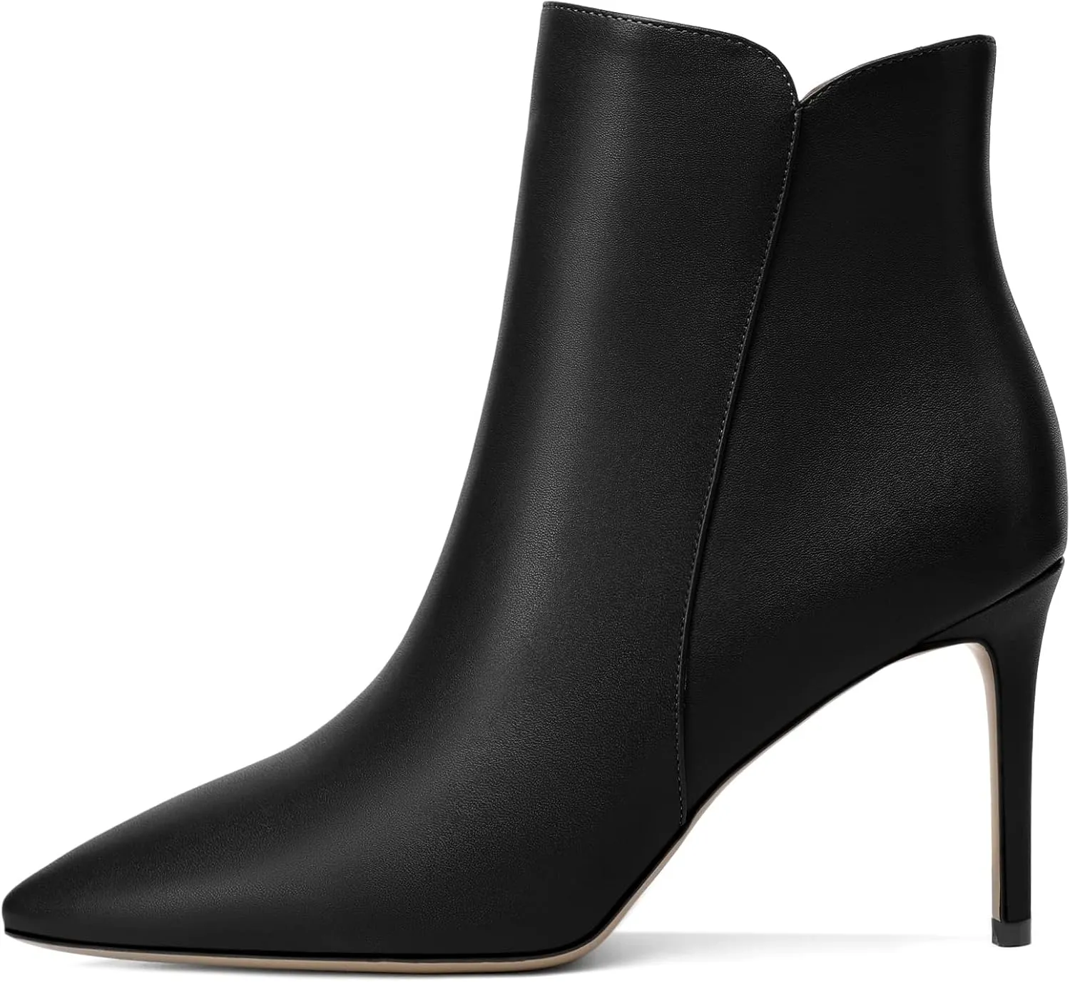 SAMMITOP Women's Stiletto Heel Ankle Booties Stiletto Heel Closed Toe Heeled Booties Lace Up Boots with Sexy Side Zipper Fashion Booties Fall Winter Shoes 3.5''
