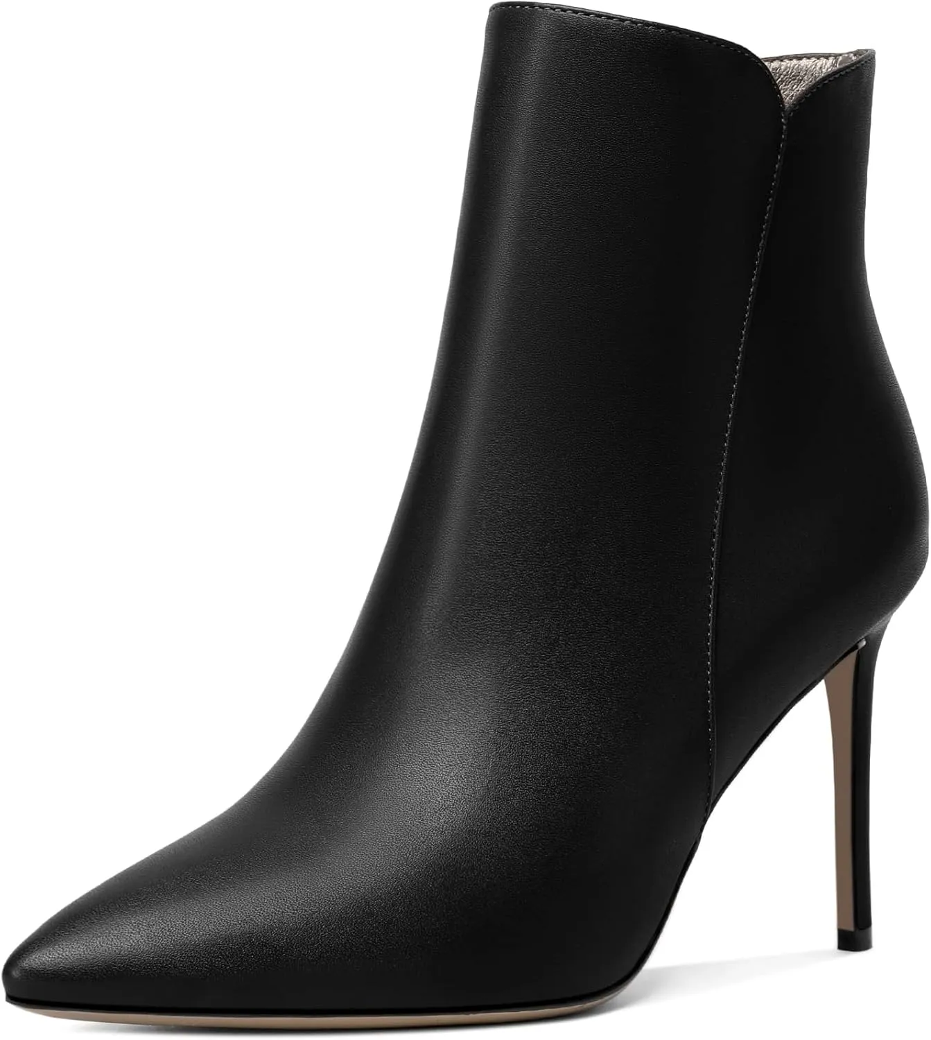 SAMMITOP Women's Stiletto Heel Ankle Booties Stiletto Heel Closed Toe Heeled Booties Lace Up Boots with Sexy Side Zipper Fashion Booties Fall Winter Shoes 3.5''