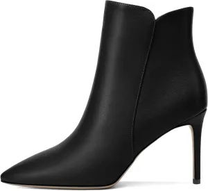 SAMMITOP Women's Stiletto Heel Ankle Booties Stiletto Heel Closed Toe Heeled Booties Lace Up Boots with Sexy Side Zipper Fashion Booties Fall Winter Shoes 3.5''