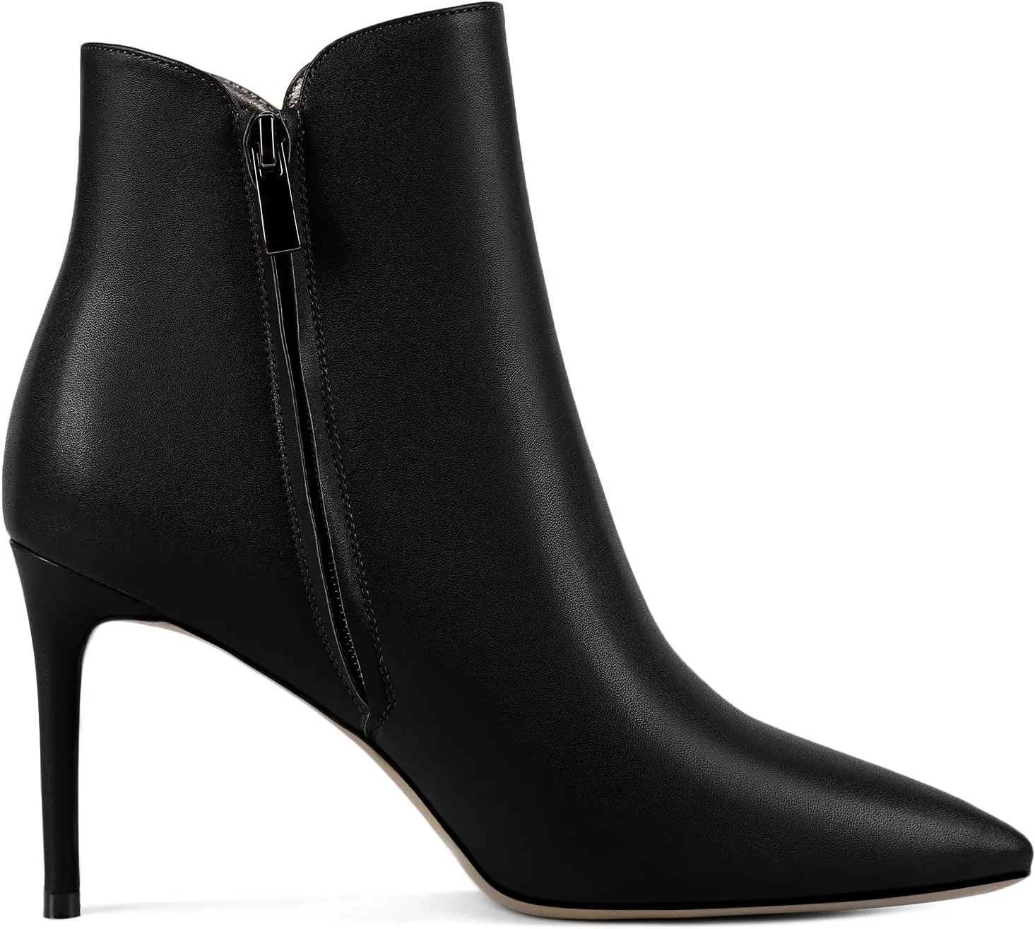 SAMMITOP Women's Stiletto Heel Ankle Booties Stiletto Heel Closed Toe Heeled Booties Lace Up Boots with Sexy Side Zipper Fashion Booties Fall Winter Shoes 3.5''