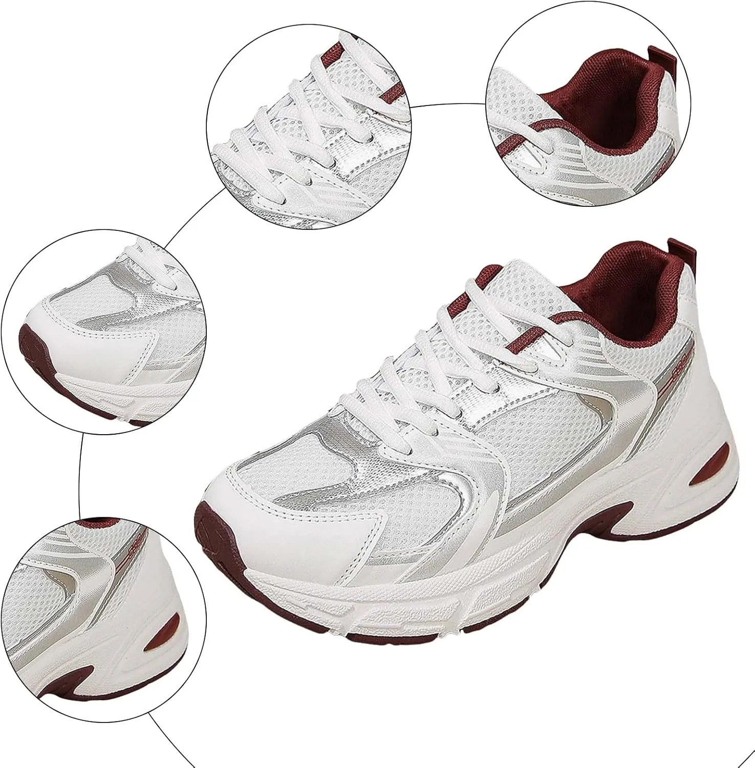 Sandals for Women 2025 Dressy Lace-Up Sneakers Breathable Mesh Non-Slip Casual Summer White Shoes for Woman Walking
